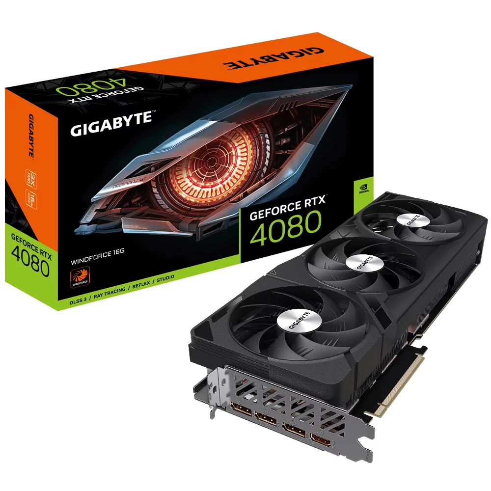GIGABYTE RTX4080 WINDFORCE 16GB/ / RTX4080, HDMI, DP*3, 16G,D6X (GV-N4080WF3-16GD)