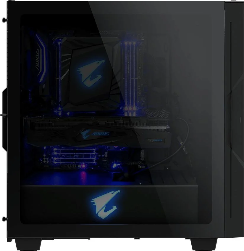 Корпус Gigabyte AORUS C300 Glass MidTower, ATX, USB-C x1, USB3.0 x2, Audio I/ O, GPU:400mm, Black, TG (551223) (GB-AC300G)