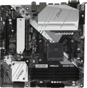 Материнская плата ASROCK B550M PRO4, AM4, B550, 4*DDR4, 6*SATA, 2*M.2, 5*USB 3.2, 2*USB 2.0, Type-C, 6*PCIx16, 1*PCIx1, 1xM.2 (Key E), D-Sub+HDMI+DP, mATX