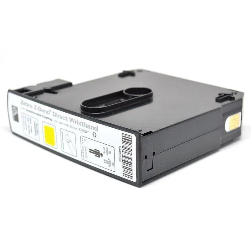 Этикетки в виде браслета полипропилен 25х279мм желтый/ Wristband cartridge, 25mm*279mm, 200pcs/Roll, Adult - Yellow (10006995-7K-AIDC/L)