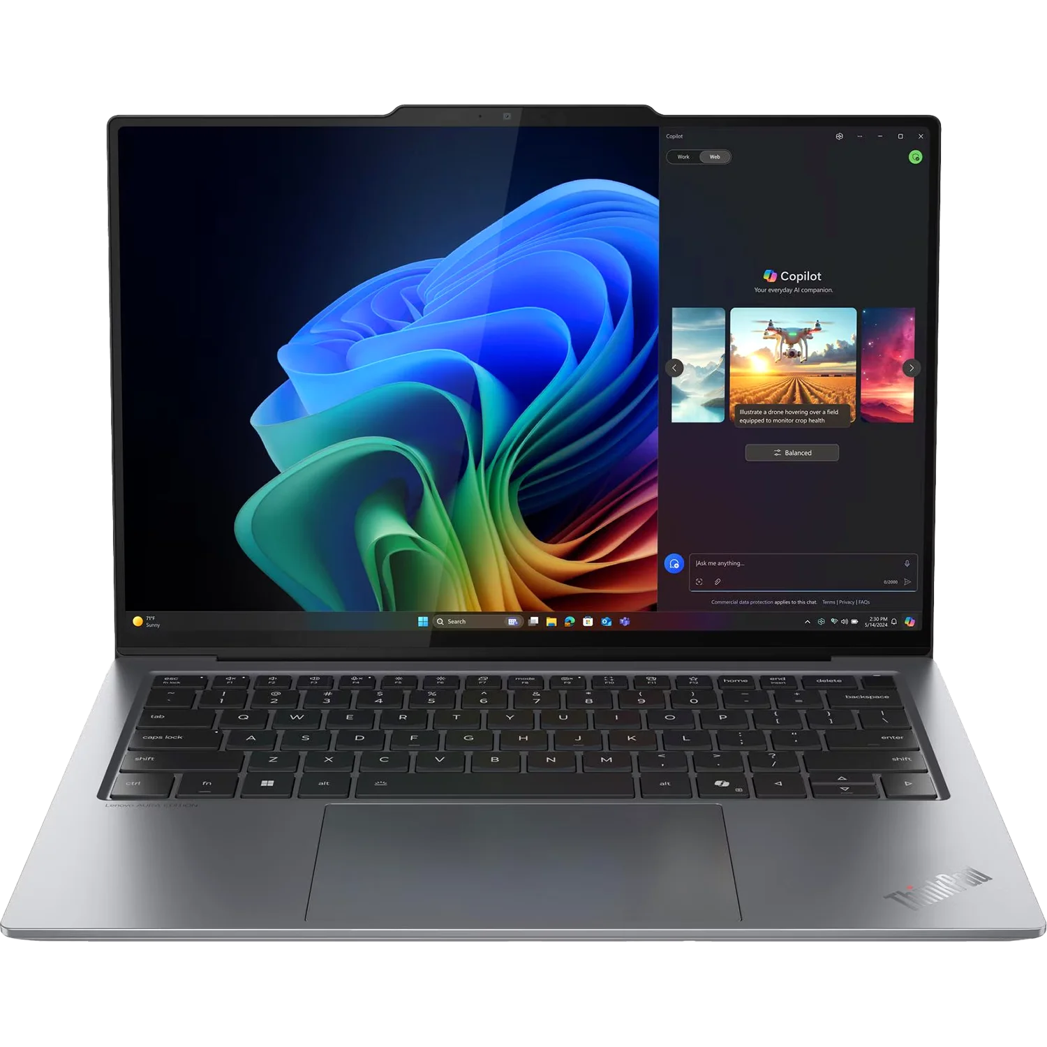 Ноутбук Lenovo ThinkPad X9-14 G1 Aura Edition, 14"(2880X1800)OLED 500nit 120Hz Touch, Copilot+ PC , Intel U7 258V, 32GB, 1TB SSD, Intel Arc 140V, Cam 8MP RGB+IR, Intel Wi-Fi® 7 BE201+BT, 55Wh, FPR (21QA0035US)