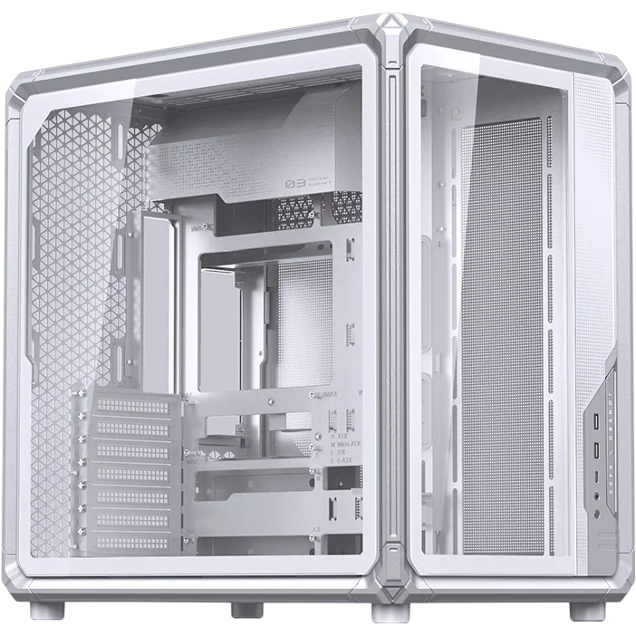 Корпус без блока питания/ Case JONSBO X400, Midi-Tower, TG, no fan, 2xUSB-A 3.0 + 1xUSB-C 3.2, ATX, mATX, mITX White (X400 WHITE)