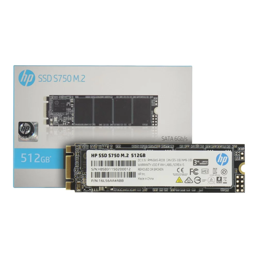 Твердотельный диск HP S750 512 Гб 2.5".TLC SSD (16L56AA#ABB)