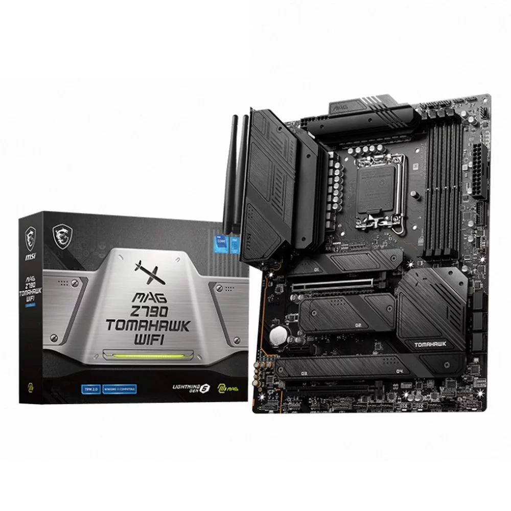 Материнская плата MSI Bad Pack MAG Z790 TOMAHAWK WIFI Z790, LGA1700, 4*DDR5, 2*PCIEx16, 1*PCIEx1, 4*M.2, 3*TypeC, 4*USB3.2Gen2, 6*USB3.2Gen1, 4*USB2.0, 7*SATA3.0, 2.5G, DP, HDMI, ATX, RTL (MAG Z790 TOMAHAWK WIFI||BP)