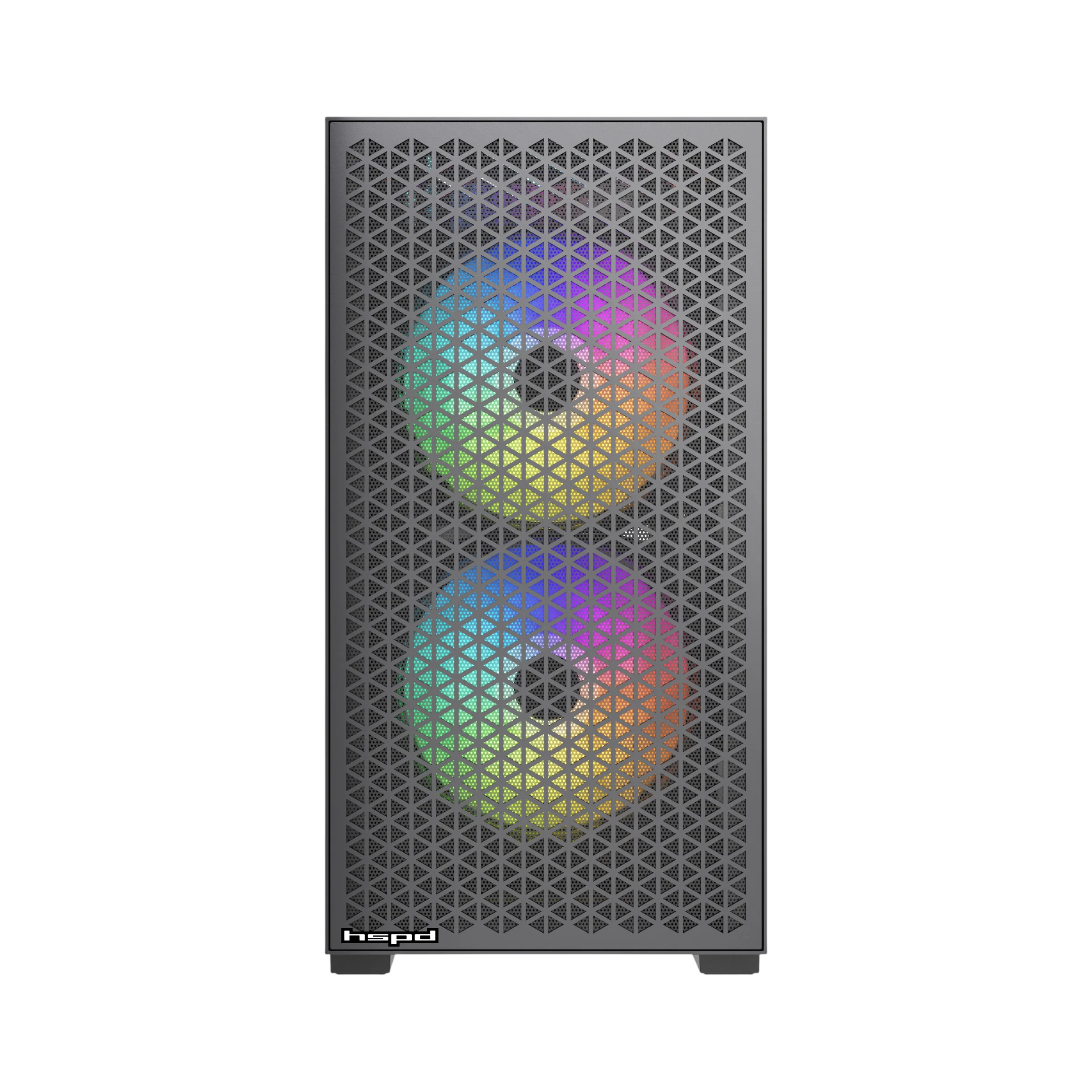 Корпус без блока питания/ Case HSPD M335, Mesh Mini-tower, Black, TG, 0.45 SPCC, 2x140mm ARGB + 1x120mm ARGB mATX, mITX 160/ 340/ 184mm 2x2.5", 2x3.5", 4xPCI 1xUSB-A 3.0, 2xUSB-A 2.0 385x200x390mm (M335-TGBK-ARGB)