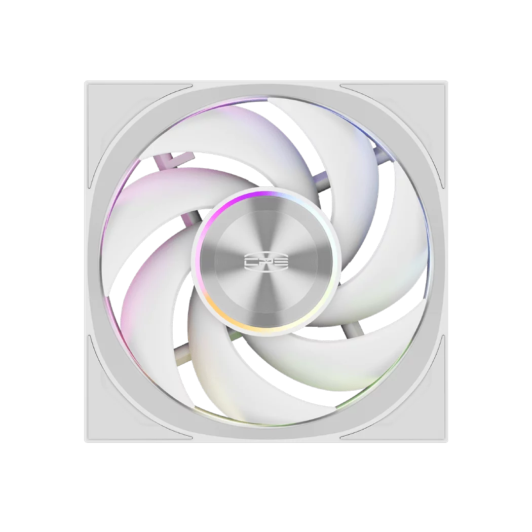 Кулер для корпуса/ Case Cooler PCCooler F7 X120 ARGB WH (120x120x28mm, 4-pin PWM, ARGB, 83CFM, 33.1dBA, 3000RPM, White)