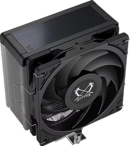 Кулер для процессора/ CPU Cooler Scythe Kotetsu Mark 4 (150W, 4-pin PWM, 155mm, Al/ Cu, 4x6mm, 1x120mm, 60.29CFM, 26.88dBA, 2000RPM, S: 1851/ 1700/ 1200/ 115X, AM5/ AM4, silver, black) (SCKTT-4000)