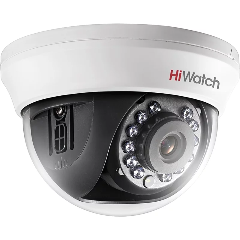 1Мп внутренняя купольная HD-TVI камера/ 1Мп внутренняя купольная HD-TVI камера, ИК 20м, 1/ 4" CMOS, объектив 2.8мм, угол 92°, мех ИК-фильтр, 0.1 Лк@F1.2, Smart ИК, видеовыход переключаемый HD-TVI/ CVBS, (DS-T101 (2.8 MM))