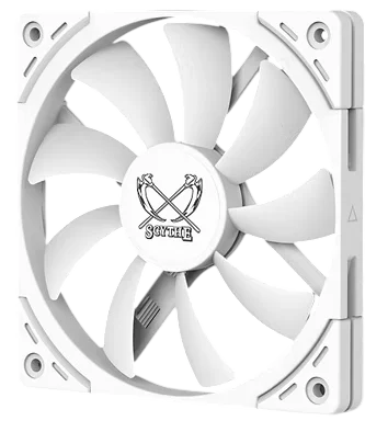 Кулер для корпуса/ Case Cooler Scythe Kaze Flex II 120 Slim White (120x120x15mm, 4-pin PWM, 48CFM, 27.8dBA, 1800RPM, White) (KFS1215FD18W-P)