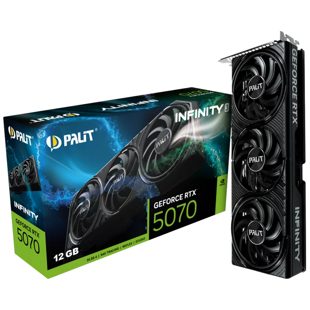 Видеокарта Palit Bad Pack RTX5070 INFINITY 3 12GB GDDR7 192bit 3xDP HDMI 3FAN RTL bp (NE75070019K9-GB2050S||BP)
