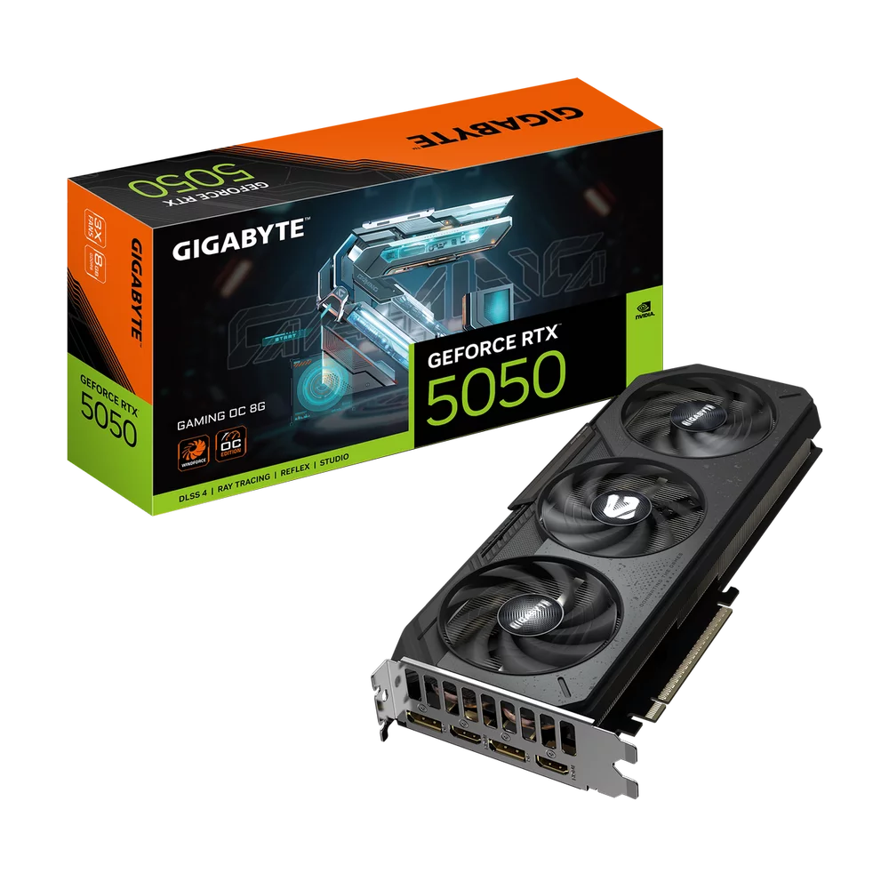 Видеокарта Gigabyte Bad Pack RTX5050 GAMING OC 8GB GDDR6 128bit 2xDP 2xHDMI 3FAN RTL bp (GV-N5050GAMING OC-8GD||BP)