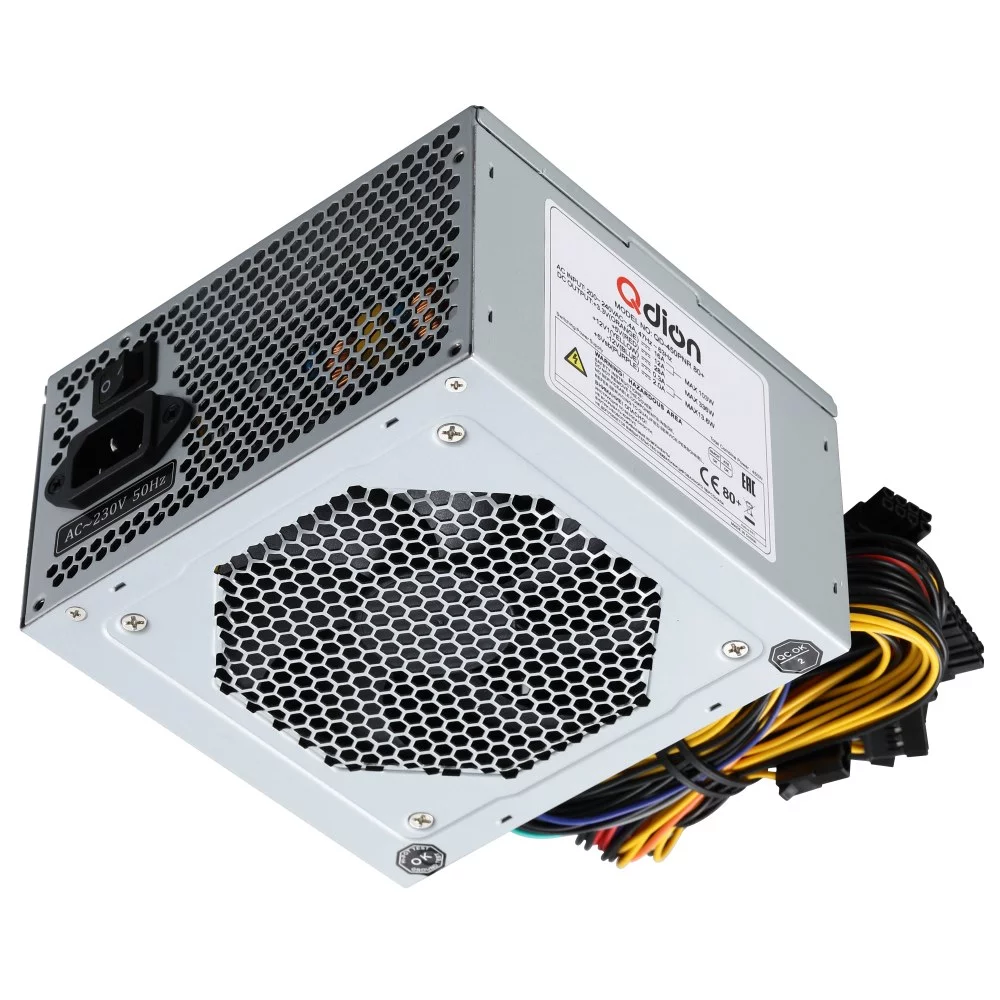 Блок питания 450Вт/ Power Supply FSP QDION ATX 450W, 120mm, 5xSATA, 1xPCI-E, APFC, 80+ (QD-450PNR 80+)