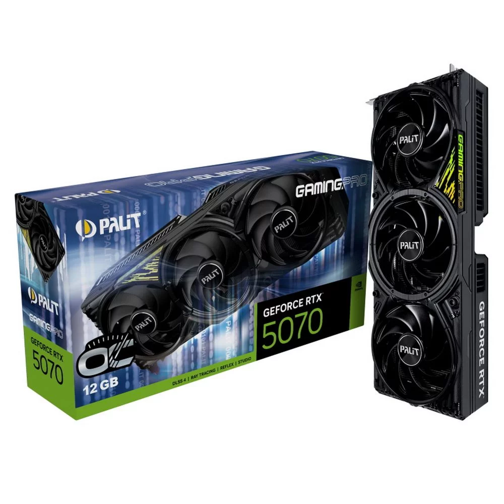 Видеокарта Palit Bad Pack RTX5070 GAMINGPRO OC 12GB GDDR7 192bit 3xDP HDMI 3FAN RTL bp (NE75070T19K9-GB2050A||BP)