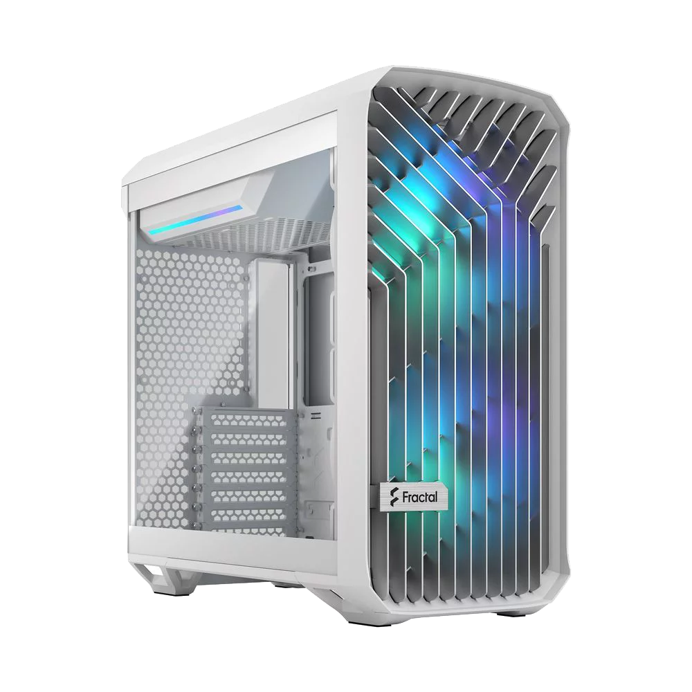 Корпус ПК без блока питания/ Case Fractal Design Torrent Compact RGB TG Clear Tint, Midi-Tower, 2x180mm RGB, 2xUSB-A 3.2 + 1xUSB 3.2 Type-C E-ATX, SSI-CEB, ATX, mATX, mITX White (FD-C-TOR1C-05)