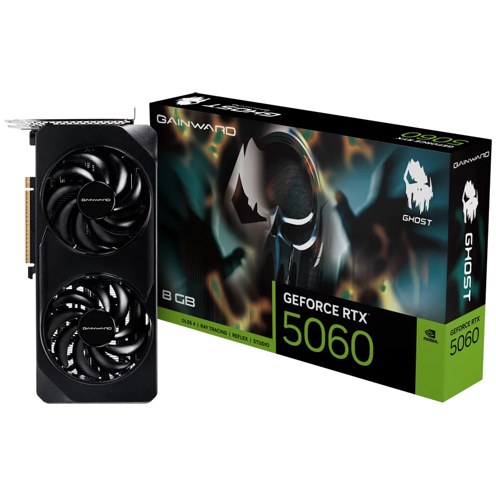 Видеокарта Gainward RTX5060 GHOST 8GB GDDR7 128bit 3xDP HDMI 2FAN RTL (NE75060019P1-GB2063B)