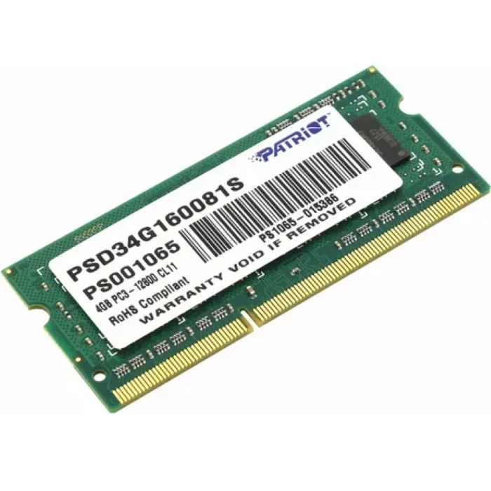 Модуль памяти Patriot 4GB DDR3 1600MHz PC3-12800 CL11 SO-DIMM 204-pin 1.5V RTL (PSD34G160081S)