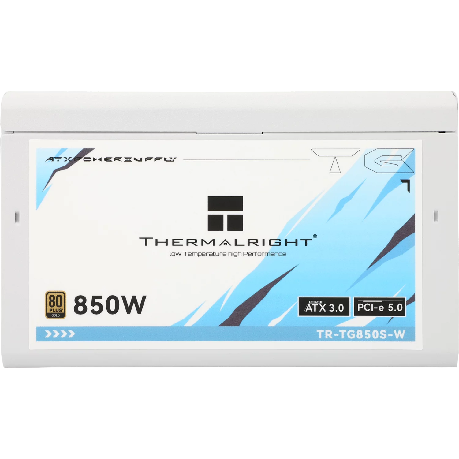 Блок питания Компьютер Power Supply Thermalright, 850W 80+ Gold (ATX, 3.0, PCIe 5.0, Non-modular, 1x24(20+4)pin, 1xCPU 8(4+4)pin, 2xPCIe*2 8(6+2)pin, 5xSATA3, 1x12+4pin (12VHPWR PCIe 5.0 12+4pin 600mm), 3xM (TR-TG850S-W)