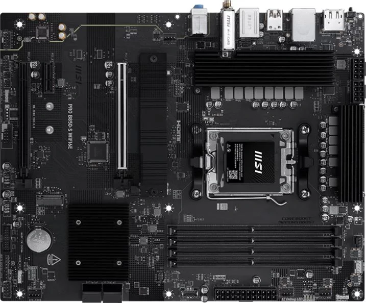 Материнская плата MSI PRO B850-S WIFI6E SocketAM5 AMD B850 4xDDR5 ATX AC`97 8ch(7.1) 2.5Gg RAID+HDMI+DP
