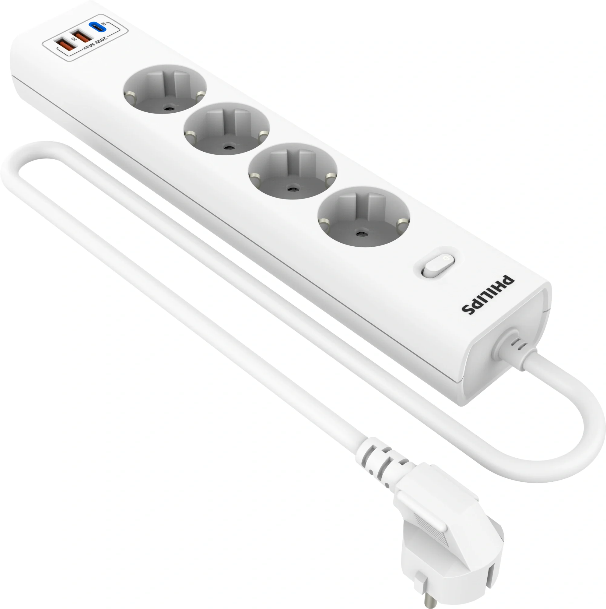 Сетевой фильтр Philips CHP4346WA/ 51 2м (4 розетки) белый (коробка) (CHP4346WA/51)