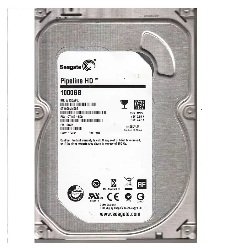 Жесткий диск/ HDD Seagate SATA3 1TRECERTIFIED HDD Seagate SATA3 1Tb Pipeline HD 5900 RPM 64Mb 1 year warranty RECERTIFIED (ST1000VM002)