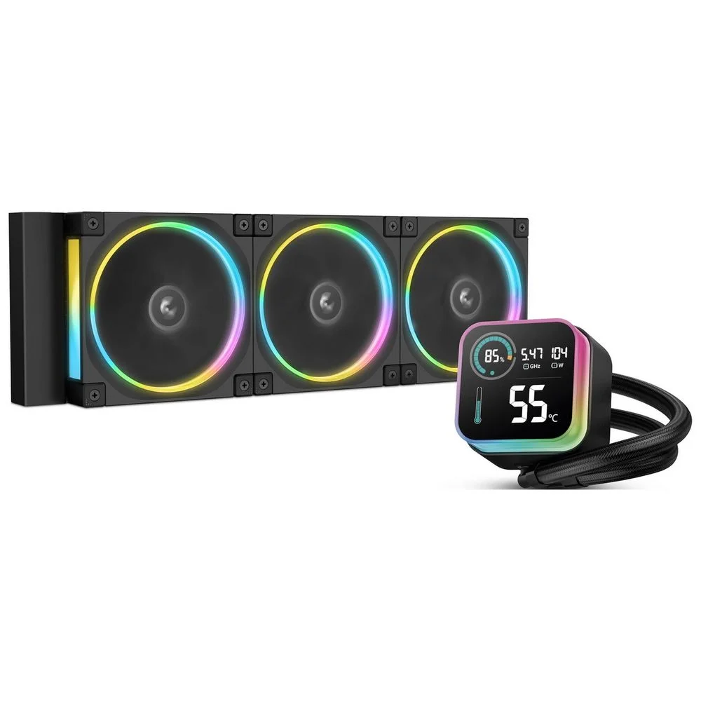 Система водяного охлаждения Deepcool LQ360 Ultra ARGB Soc-AM5/AM4/1200/1700/1851 черный 4-pin 32dB Al LCD 350W 1900gr Ret (R-LQ360-BKASMC-G-1)