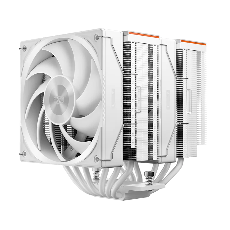 Кулер для процессора/ CPU Cooler PCCooler RZ620 WH (260W, 4-pin PWM, 157.5mm, Al/Cu, 6x6mm, 2x120mm, 86.73CFM, 32dBA, 2000RPM, S: 1851/1700/1200/115X, AM5/AM4, white)