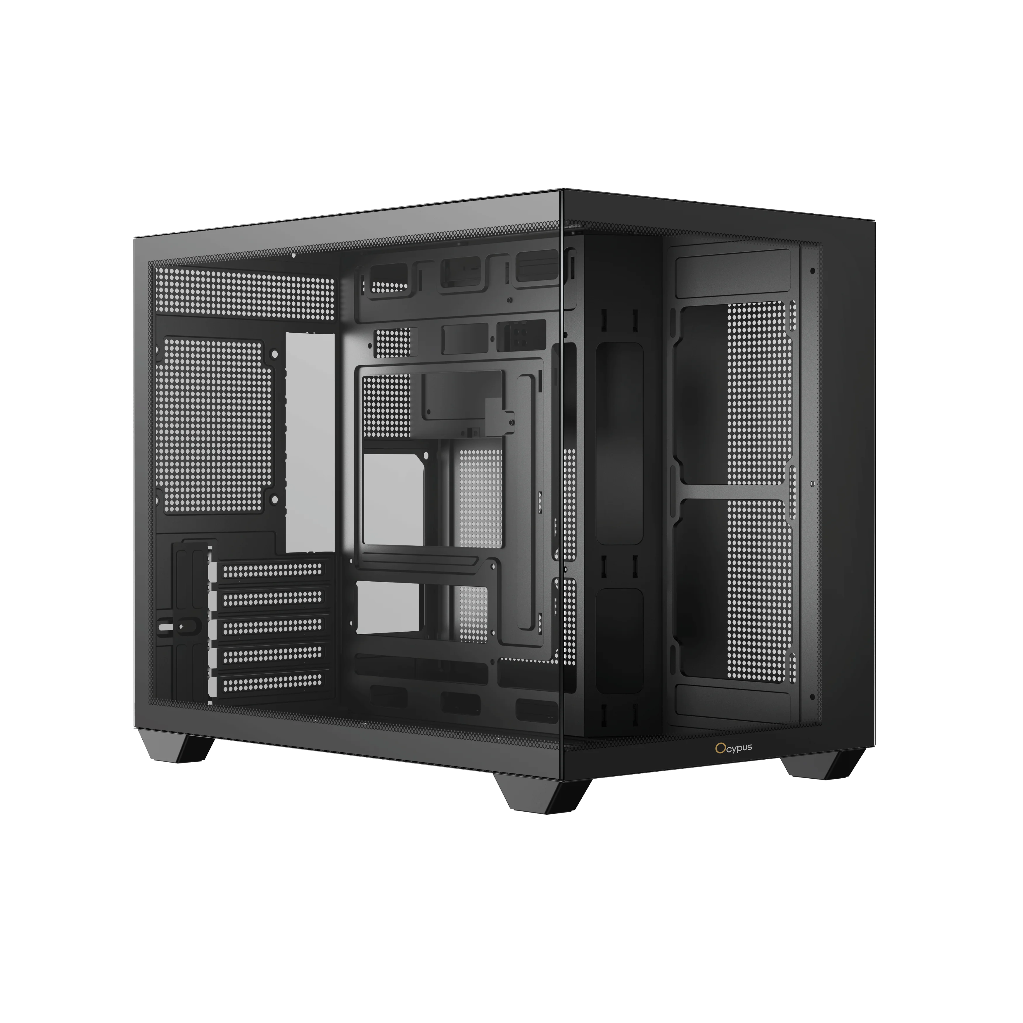 Корпус Компьютер без блока питания/ Case Ocypus Gamma C54 BK, Midi-Tower, TG, no fans, 1xUSB-C + 2xUSB 3.0, mATX, mITX Black (GAMMA-C54-BKD000XX-GL)