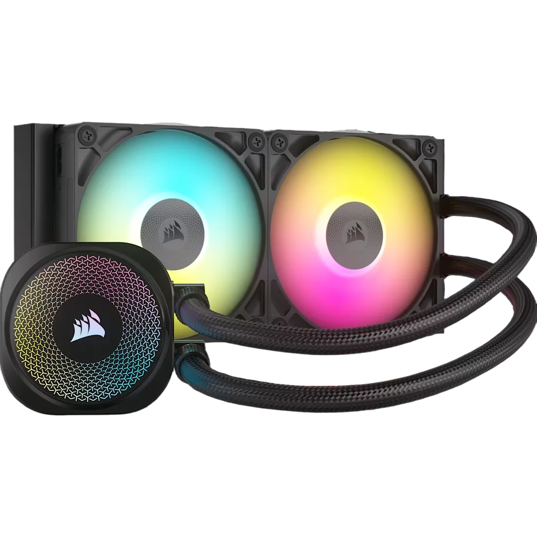 Система жидкостного охлаждения/ Water Cooling System Corsair iCUE LINK TITAN 240 RX RGB (240mm, Black, RGB/ Fans: 2x120mm, 73.5CFM, 36dBA, 2100RPM/ S: 1851, 1700, AM5, AM4) (CW-9061016-WW)