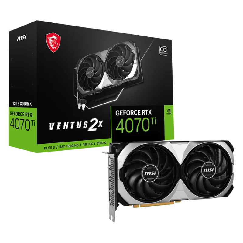 Видеокарта/ VGA MSI NVIDIA GeForce RTX 4070 Ti SUPER 16G VENTUS 2X OC SUPER 16GB, GDDR6X/256-bit, PCIe 4.0, 1xHDMI 2.1, 3xDP, 2.6-slot