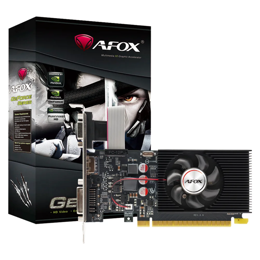 Видеокарта Afox GT240 1GB DDR3 128bit VGA DVI HDMI 1FAN LP RTL (AF240-1024D3L2-V3)