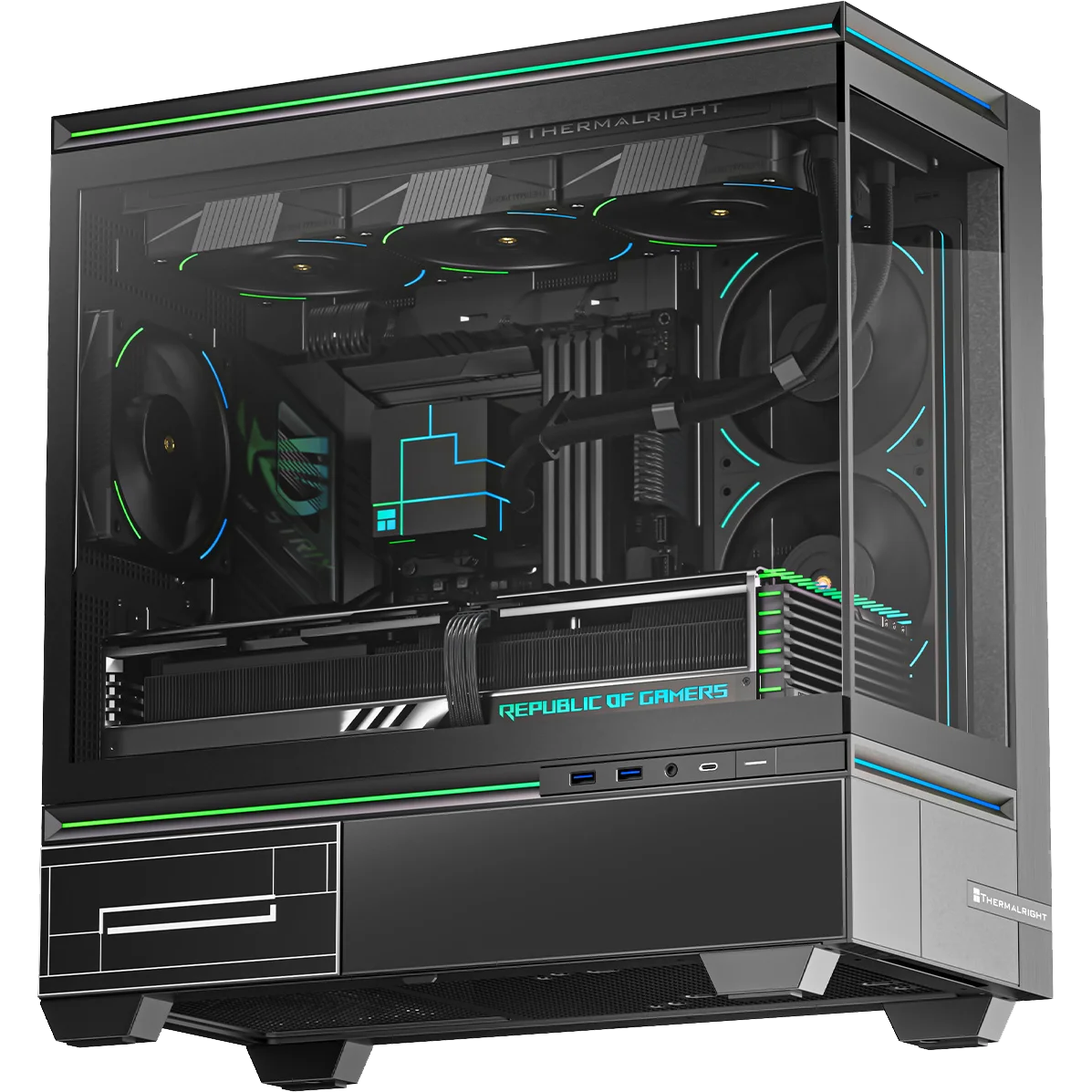 Корпус без блока питания/ Case Thermalright M10, Mini-Tower, TG, ARGB, no fans, 2xUSB-A 3.0, 1xUSB Type-C, mATX, mITX Black (TL-M10 BLACK)