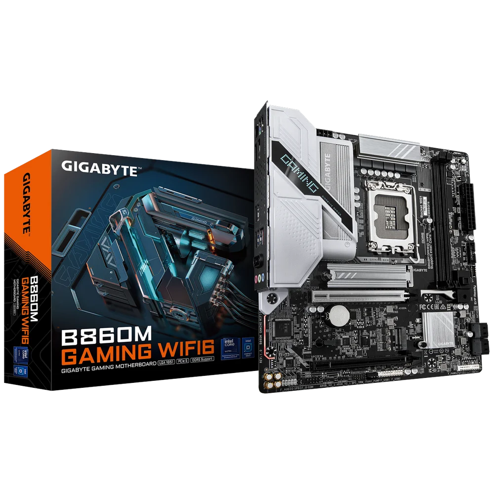 Материнская плата Gigabyte Bad Pack B860M GAMING WIFI6 B860, LGA1851, 2*DDR5, 2*PCIEx16, 2*M.2, 1*TypeC, 5*USB3.2Gen1, 7*USB2.0, 4*SATA3.0, 2.5G, DP, HDMI, M-ATX, RTL bp (B860M GAMING WIFI6||BP)