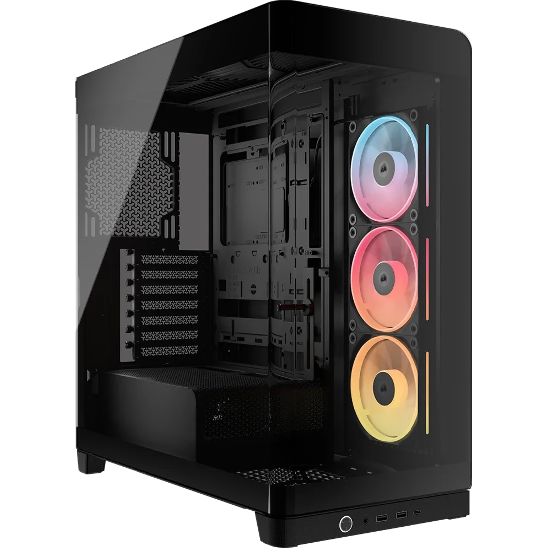 Корпус без блока питания/ Case Corsair Frame 4500X LX-R RGB iCUE LINK, Midi-Tower, TG, 3x120mm ARGB reverse fans, 2xUSB-A 3.2, 1xUSB 3.2 Type-C, E-ATX, ATX, mATX, mITX Black (CC-9011316-WW)