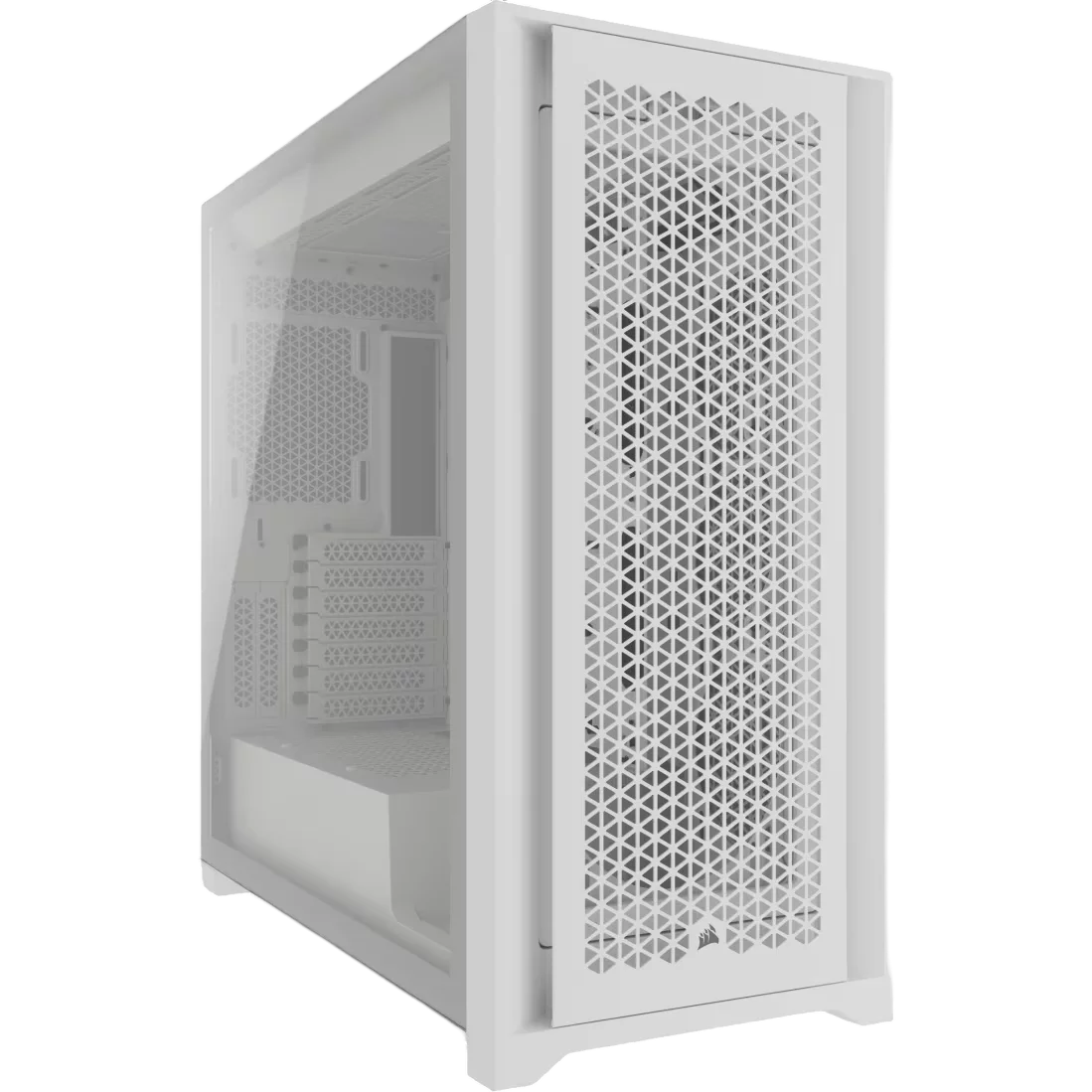 Корпус без блока питания/ Case Corsair 5000D CORE Airflow, Midi-Tower, TG, no fan, 2xUSB-A 3.2, 1xUSB 3.2 Type-C, E-ATX, ATX, mATX, mITX White (CC-9011262-WW)
