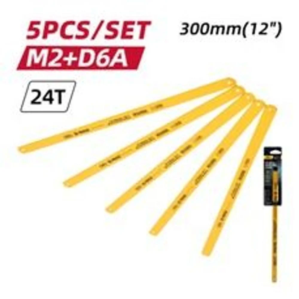 Набор биметаллических полотен по металлу 5 шт Deli DL353405A (300мм, 24 TPI, сталь M2+D6A)