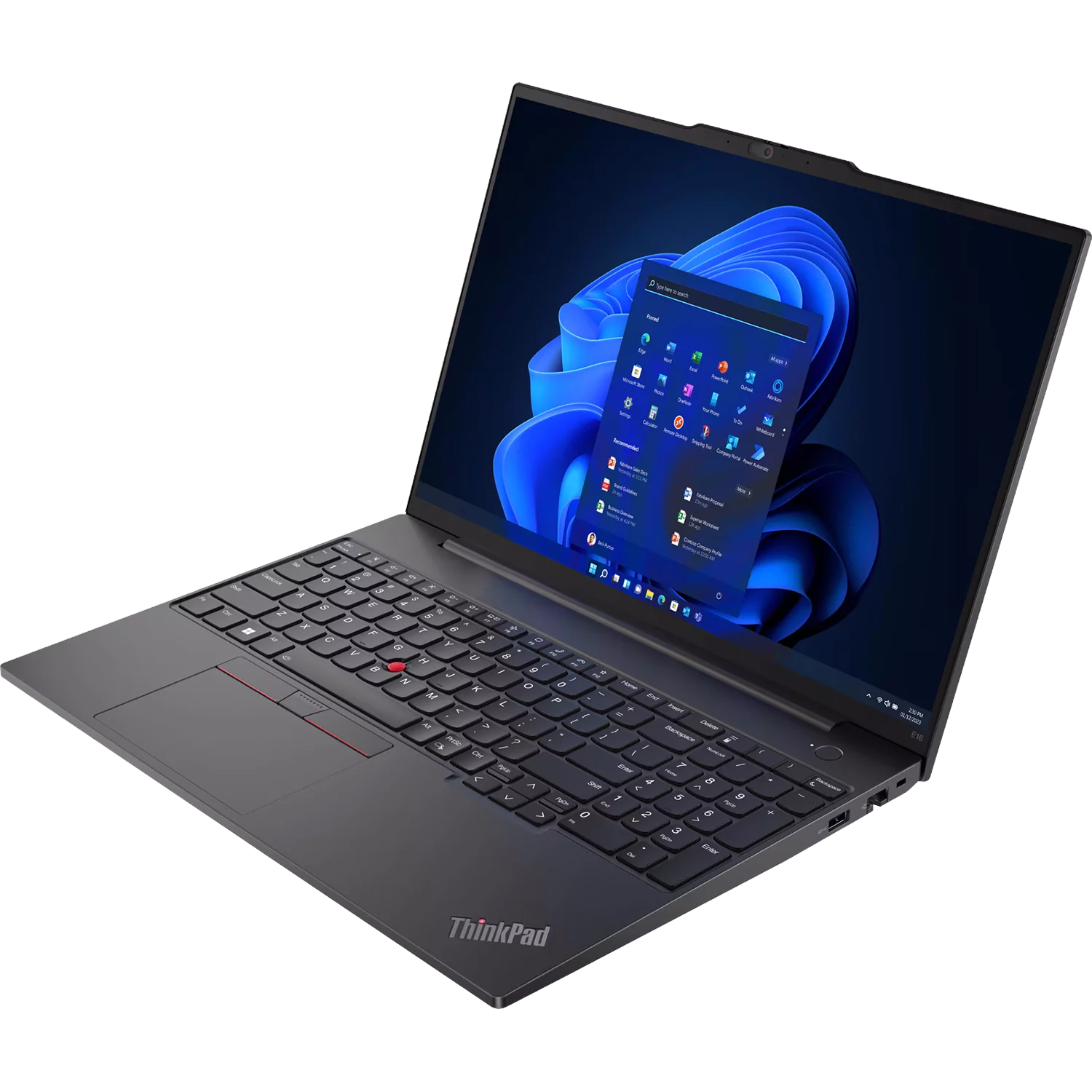 Ноутбук Lenovo ThinkPad E16 G2 Ryzen 7 7735HS 16Gb SSD512Gb AMD Radeon 680M 16" IPS WUXGA (1920x1200) без ОС black WiFi BT Cam (21M5S09E00)