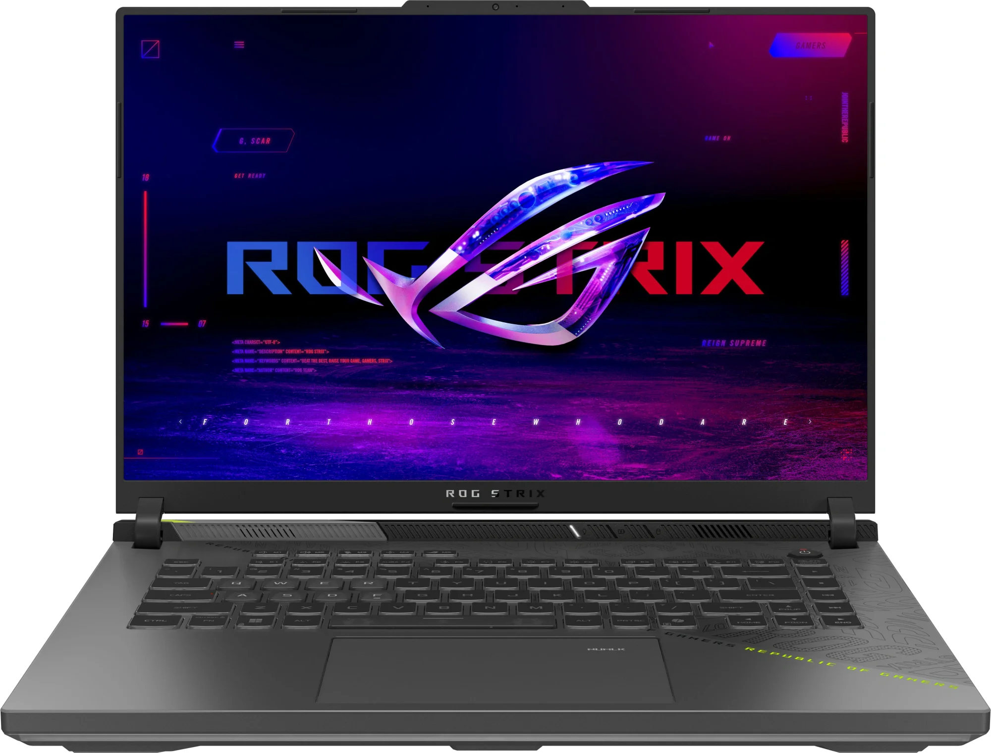 Ноутбук Asus ROG Strix G16 G614PP-S5119 Ryzen 9 8940HX 32Gb SSD1Tb NVIDIA GeForce RTX 5070 8Gb 16" IPS 2.5K (2560x1600) без ОС grey WiFi BT Cam (90NR0L68-M005Y0)