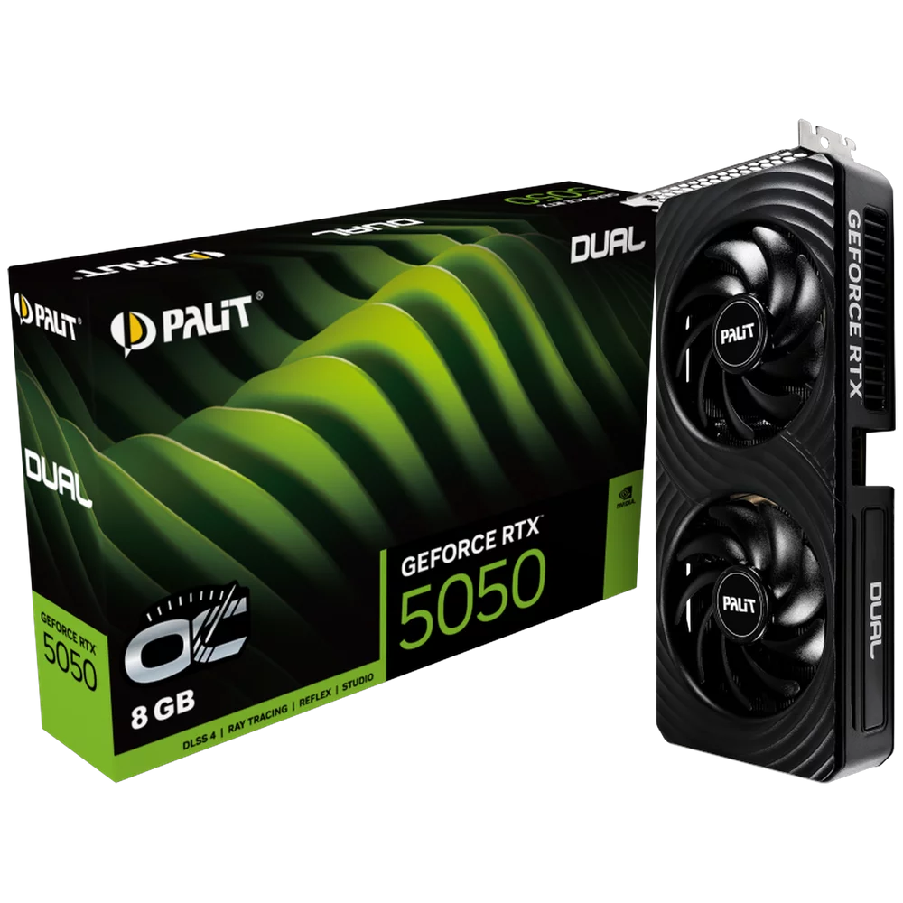 Видеокарта Palit Bad Pack RTX5050 DUAL OC 8GB GDDR6 128bit 3xDP HDMI 2FAN RTL bp (NE65050S19P1-GB2070D||BP)