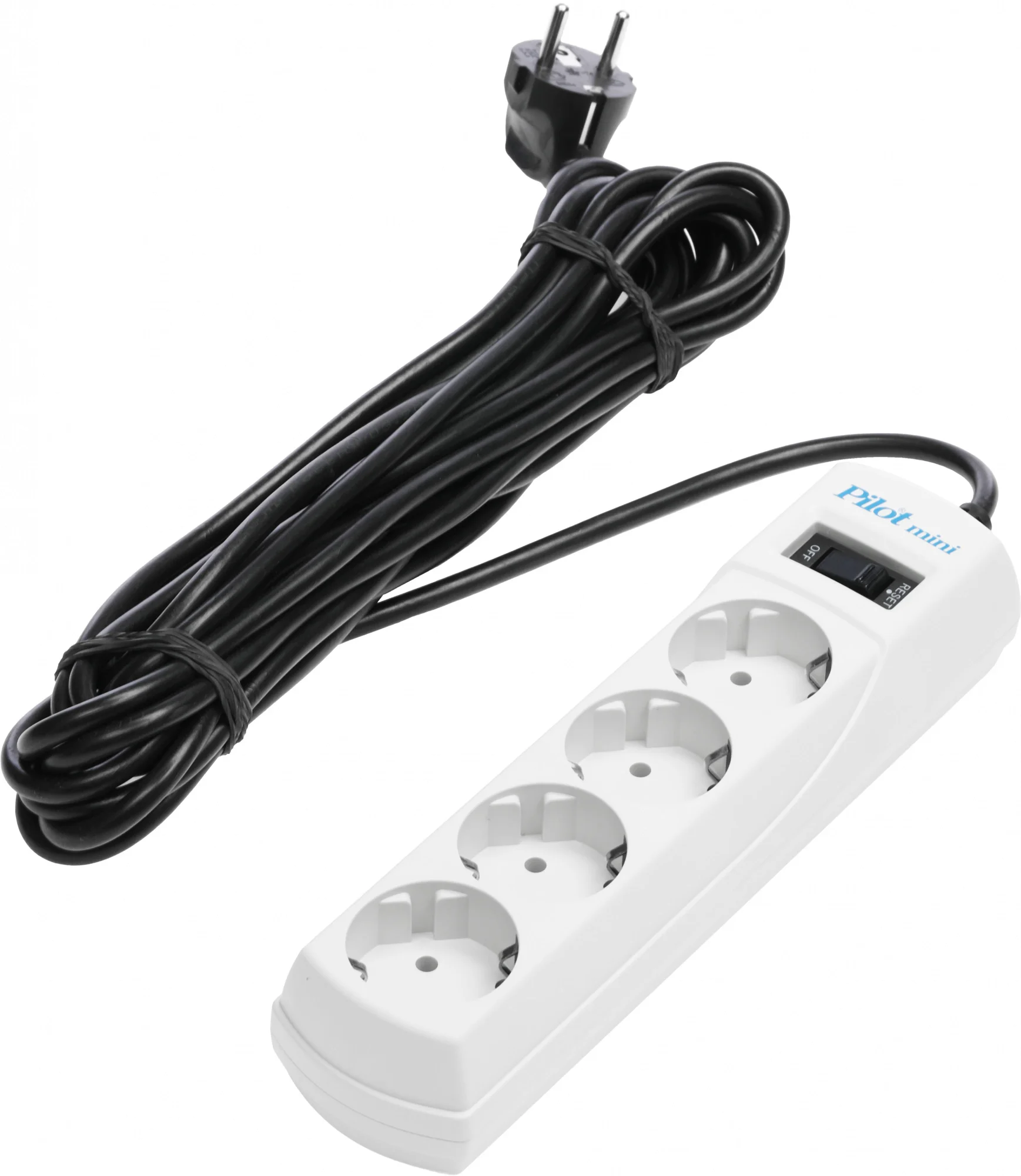 Сетевой фильтр Pilot mini 7м (4 розетки) белый (коробка) (130) (130#MLN)