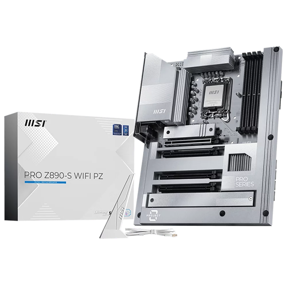 Материнская плата MSI PRO Z890-S WIFI PZ Z890, LGA1851, 4*DDR5, 4*PCIEx16, 3*M.2, 2*TypeC, 6*USB3.2Gen1, 4*USB2.0, 4*SATA3.0, 2.5G, Type-C(DP), DP, HDMI, ATX, RTL