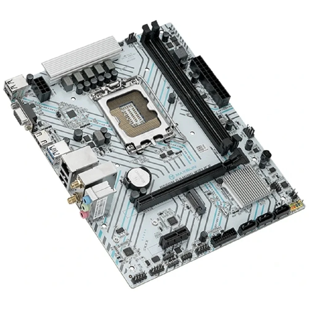 MAXSUN MS-B660M GAMING WIFI ICE (Socket 1700, mATX, 2*DDR4(64Gb), VGA/HDMI, 3*SATA3, 1*M.2, 1*PCIEx16/1*PCIEx1, 4*USB2.0, 2*USB 3.2, LAN 1*1G, Bluetooth 4.2, Wi-Fi 802.11ac, RTL)