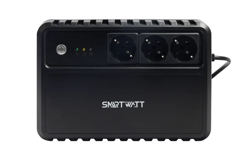 SMARTWATT линейно-интерактивный, 1000/ 600 ВА/ Вт, напольный, LED индикация, Shuko CEE7/ 4 - 3 шт. (UPS SAFE 1000)