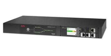 Стоечный автоматический переключатель ввода резерва AP4423A/ APC NetShelter Rack Automatic Transfer Switch, 1U, 16A, 230V, 2 C20 IN, 8 C13, 1 C19 OUT, 50/ 60Hz