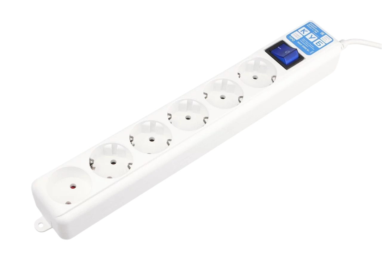 Фильтр-удлинитель Power Cube PRO, 5,0 м 6 розеток, LC контур, 16А/3,5кВт (SPL6-16-P-5M)