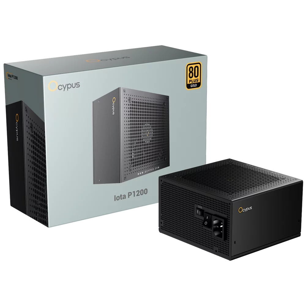 Блок питания 1200W Ocypus Iota P1200 (ATX, 80+ Gold, APFC, 20+4 pin, 120mm fan, PCI-E 6+2Px3, 8xSATA) (Iota-P1200-G1FFBK024X-EU)