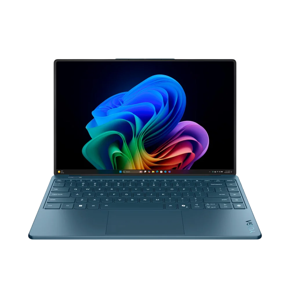Ноутбук Lenovo Yoga Slim 9 14ILL10 14"(3840x2400 OLED)/ Touch/ Intel Core Ultra 7 256V(2.2Ghz)/ 16384Mb/ 1024PCISSDGb/ noDVD/ Int:Intel Arc Graphics 140V/ Cam/ BT/ WiFi/ 75WHr/ war 1y/ 1.23kg/ tidal teal/ Win11Hom (83CX003URK)