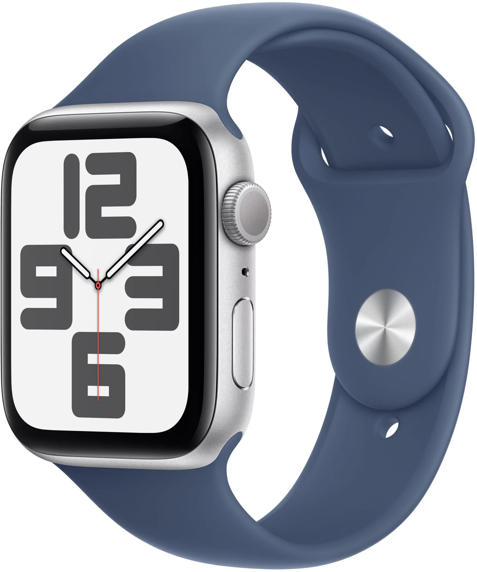 Смарт-часы Apple Watch SE 2024 A2723 44мм OLED корп.серебристый Sport Band рем.синий разм.брасл.:150-200мм (MXER3ZP/A)