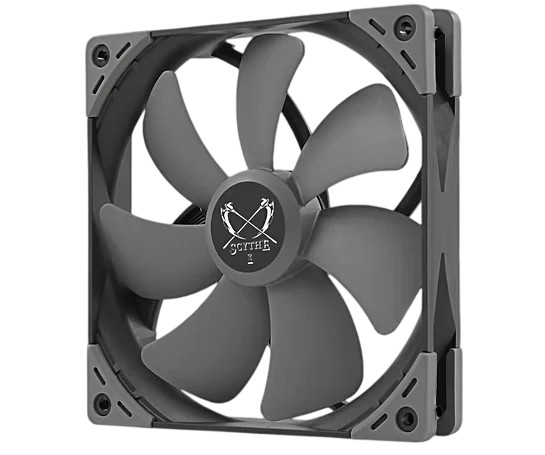 Кулер для корпуса/ Case Cooler Scythe Kaze Flex 140 Square (140x140x27mm, 4-pin PWM, 100.8CFM, 26.45dBA, 1800RPM, Black) (KF1425FD18S-P)