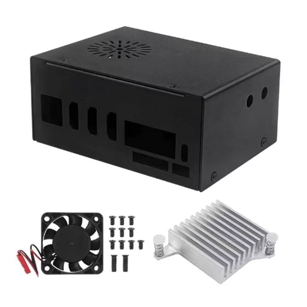 Корпус Orange pi 5 plus metal case + heatsink +fan, Type 1 (YL929)