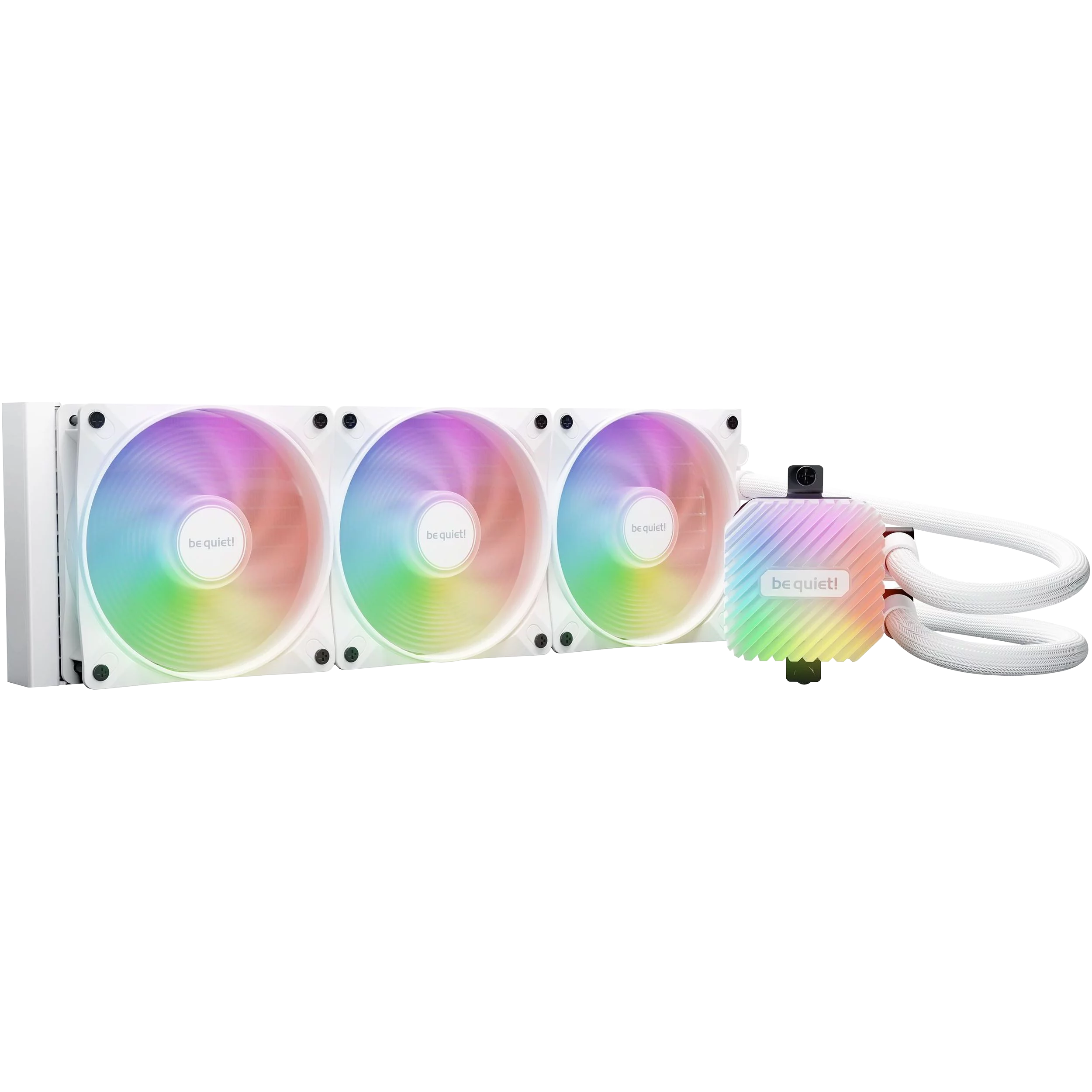 Водяное охлаждение для процессора/ Water Cooling System be quiet! LIGHT LOOP 360mm white (250W, 360mm, White, ARGB/ Fans: 3x120mm, 61.8CFM, 36.8dBA, 2100RPM/ Pump 2900RPM, Rad thickness 27mm/ S: 1851, 1700, 1200, 1 (BW023)